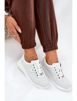 Dámské Kožené Sportovní Boty model 21686730 Bílé - VINCEZA