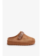 Dámské Zateplené Pantofle s Kožešinou na Platformě Camel Azida Dámské Zateplené Pantofle s Kožešinou na Platformě Camel Azida