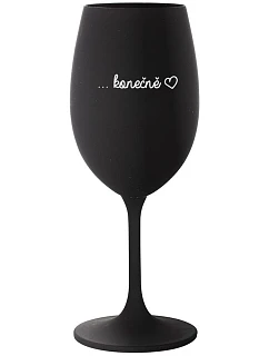 ...KONEČNĚ - černá sklenice na víno 350 ml