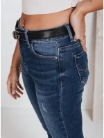 Dámské skinny džíny s vysokým pasem tmavě modré FashionStreet UY2823 Dámské skinny džíny s vysokým pasem tmavě modré FashionStreet UY2823