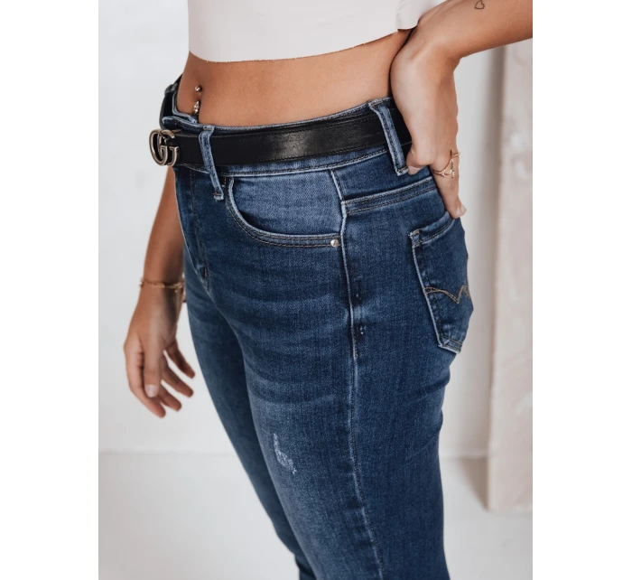 Dámské skinny džíny s vysokým pasem tmavě modré FashionStreet UY2823 Dámské skinny džíny s vysokým pasem tmavě modré FashionStreet UY2823