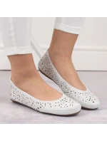 Kožená pohodlná polobotka W model 22033618 bílá - Rieker Kožená pohodlná polobotka W model 22033618 bílá - Rieker