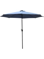 ZAHRADNÍ SLUNEČNÍK S LED OSVĚTLENÍM 300 CM TMAVĚ MODRÝ