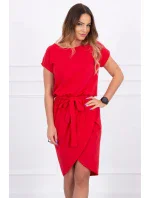 Šaty s obálkou dole červené