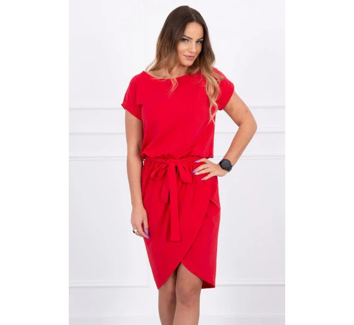 Šaty s obálkou dole červené