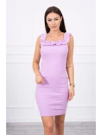 Španělské šaty s volánky fialové