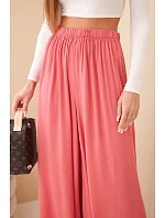 Dámské viskózové široké kalhoty s gumou v pase malinové Dámské viskózové široké kalhoty s gumou v pase malinové