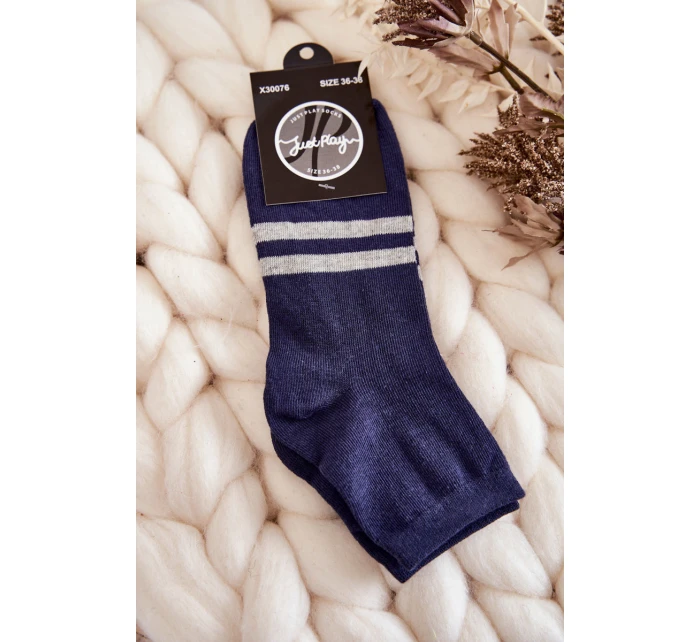 Dámské bavlněné kotníkové ponožky námořnická modrá Dámské bavlněné kotníkové ponožky námořnická modrá
