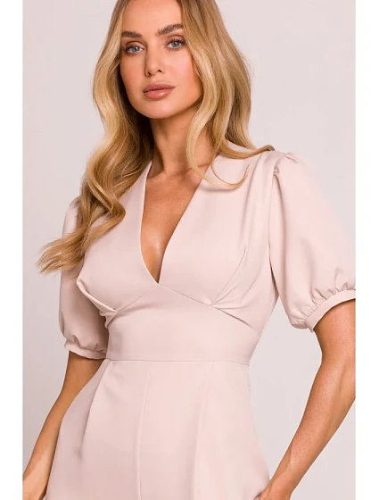 model 20970728 Kombinéza s puff rukávy světle béžová - Moe
