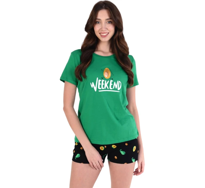 Dámské pyžamo 01/207 zelené s avokádem - Karol Dámské pyžamo 01/207 zelené s avokádem - Karol