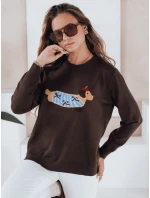 Dámský svetr CHICPAWS s aplikací hnědého psa FashionStreet MY2544