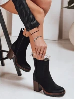 Dámské semišové kozačky černé model 21994994 - Dstreet