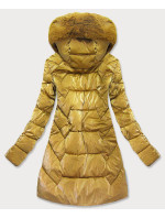 Prošívaná dámská zimní bunda ve zlaté barvě (f180)