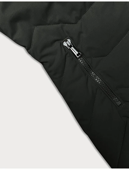 Dámská bunda v army barvě s kapucí model 21247079 - J.STYLE