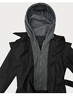 Klasický trenčkot s odnímatelnou kapucí Goodlookin black (T2-2252#-1) Klasický trenčkot s odnímatelnou kapucí Goodlookin black (T2-2252#-1)