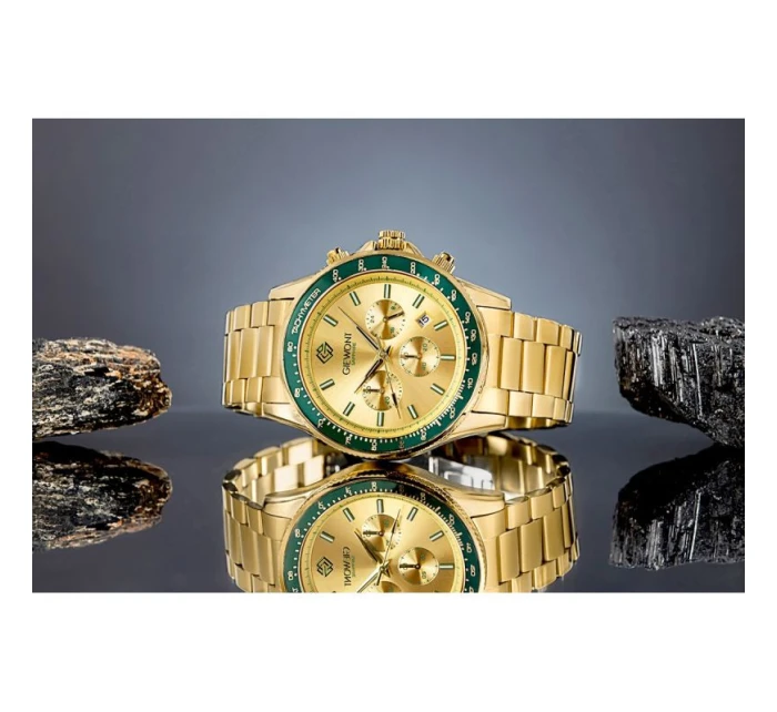 Pánské hodinky Giewont Chronograph Sapphire Gold Green GW3520-B6