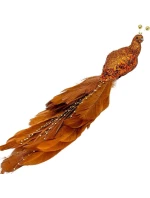 OZDOBNÝ PTÁK NA KLIPU 38CM BRONZ A MĚĎ OZDOBNÝ PTÁK NA KLIPU 38CM BRONZ A MĚĎ