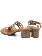 Dámské vestavěné ažurové sandály béžové Sabatina