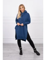 Zateplená mikina s bočními rozparky z džínoviny Zateplená mikina s bočními rozparky z džínoviny