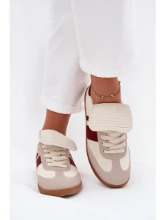 Nízké Dámské Tenisky S Ohnutým Jazykem Bordó Ardira