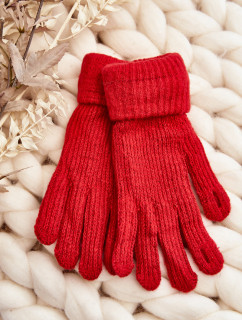 Dámské hladké rukavice červené