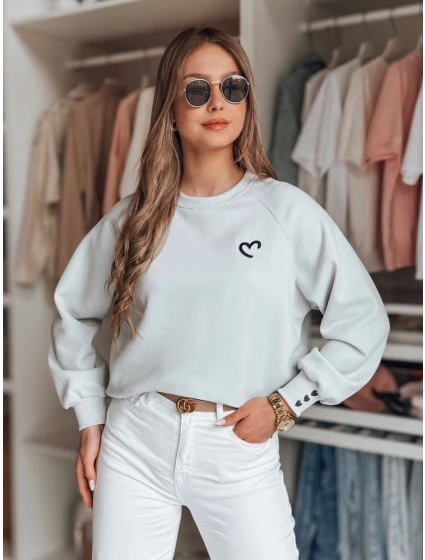 Dámská oversize mikina s vyšívanými srdíčky MONLOVE modrá FashionStreet BY1509
