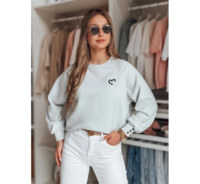 Dámská oversize mikina s vyšívanými srdíčky MONLOVE modrá FashionStreet BY1509