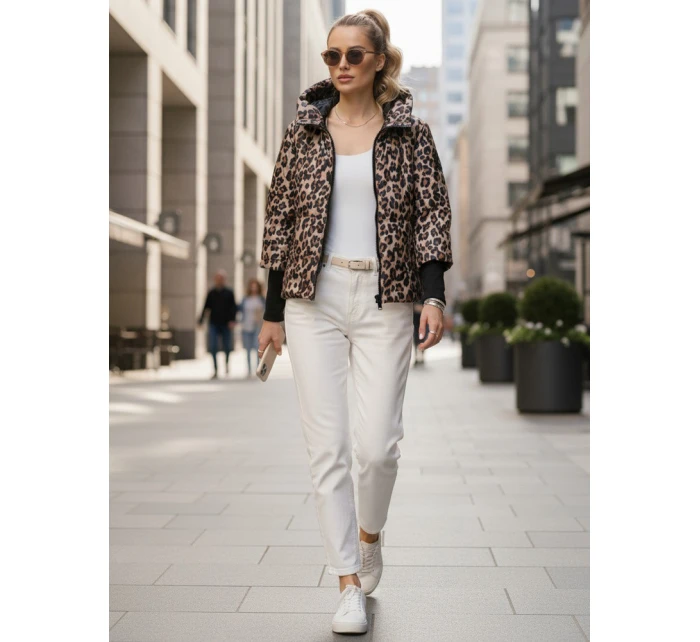 Dámská přechodná bunda v leopardí béžové barvě FashionStreet TY5549