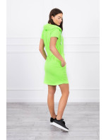 Šaty s kapucí zelené neonové