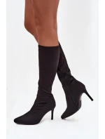 dámské kozačky na jehlovém podpatku  Černé model 21713571 - S.Barski