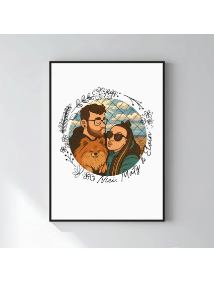 Plakát v rámu - 50x70- květinové ohraničení Plakát v rámu - 50x70- květinové ohraničení