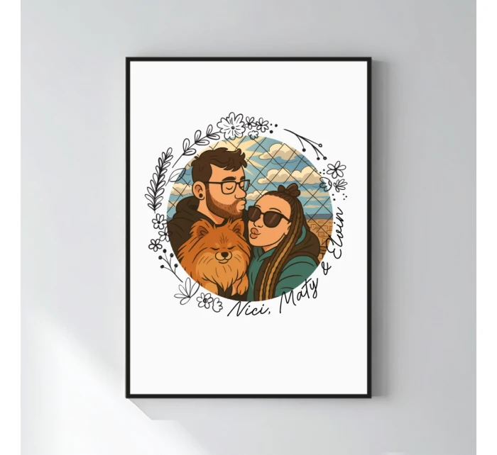 Plakát v rámu - 50x70- květinové ohraničení Plakát v rámu - 50x70- květinové ohraničení