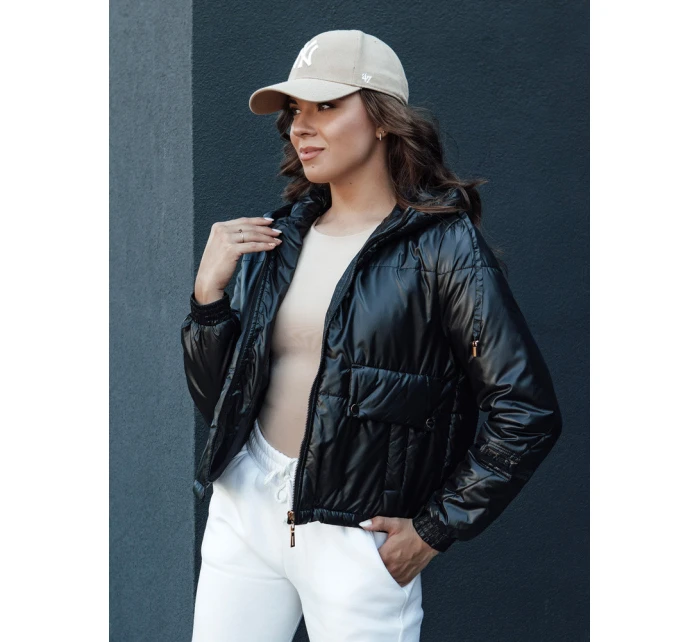 Dámská přechodná bunda s kapucí ARON černá FashionStreet TY4412