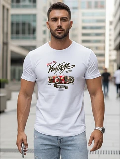Pánské bílé tričko s retro potiskem FashionStreet NX5094R