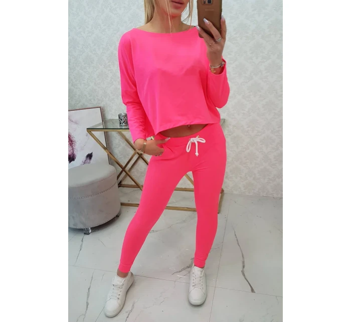 Sada s oversize halenkou růžová neonová Sada s oversize halenkou růžová neonová