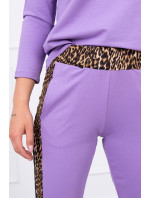 Sada s leopardím potiskem fialové barvy