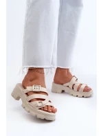 Dámské Žabky Na Nízkém Podpatku  Bežové model 21661805 - Zaxy