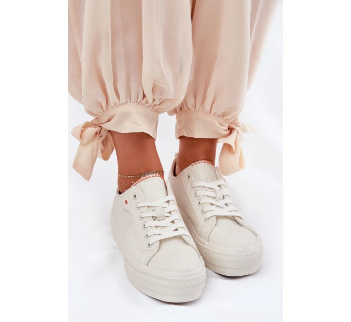 Dámské Tenisky Z Eko Kůže Big Star RR274A297 Světle Béžové Dámské Tenisky Z Eko Kůže Big Star RR274A297 Světle Béžové