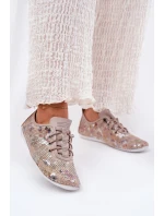 Dámské Polobotky Z Přírodní Kůže Vzorované model 21691796 Béžové - Artiker