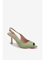 Dámské sandály na podpatku Zelené model 22091994 - Boto Dámské sandály na podpatku Zelené model 22091994 - Boto