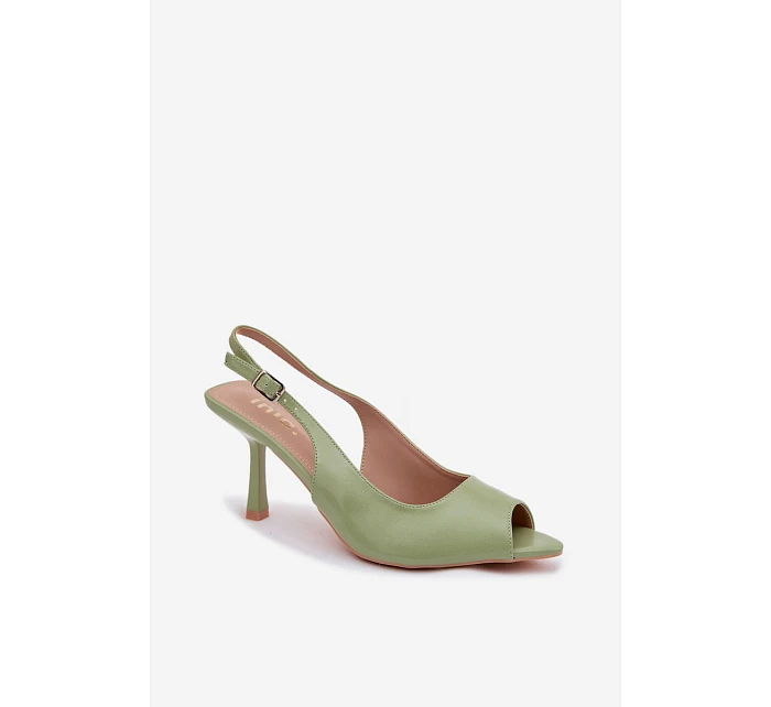 Dámské sandály na podpatku Zelené model 22091994 - Boto Dámské sandály na podpatku Zelené model 22091994 - Boto