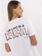 T shirt model 21153845 biało różowy - FPrice T shirt model 21153845 biało różowy - FPrice