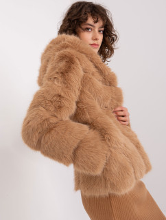 Přechodná bunda z velbloudí kožešiny s kapucí