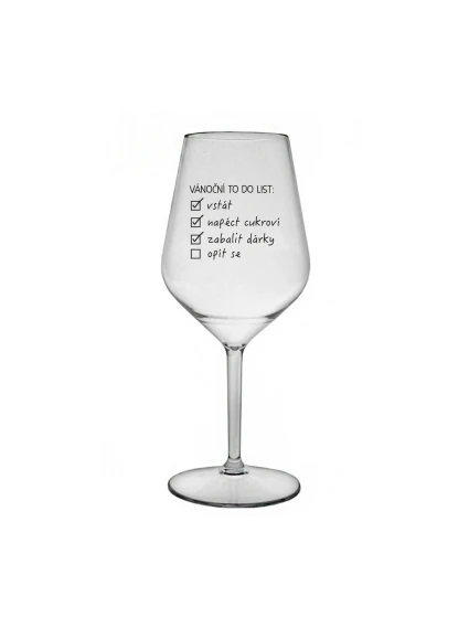 VÁNOČNÍ TODO LIST - čirá nerozbitná sklenice na víno 470 ml VÁNOČNÍ TODO LIST - čirá nerozbitná sklenice na víno 470 ml
