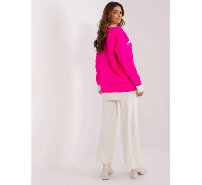 Dámský úpletový set BA KMPL 3017.76P Ecru s neon růžovou - FPrice