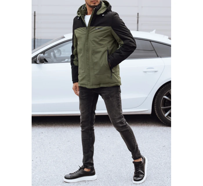 Pánská zimní bunda s odepínací kapucí zelená Dstreet TX4913