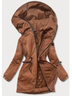 Dámská bunda v karamelové barvě s kapucí model 17556012 - S'WEST