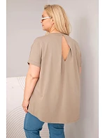 Dámská bavlněná halenka Plus Size s krátkým rukávem fango Dámská bavlněná halenka Plus Size s krátkým rukávem fango