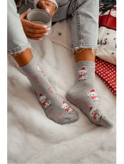 Dámské vánoční ponožky s model 21780628 šedé - Milena