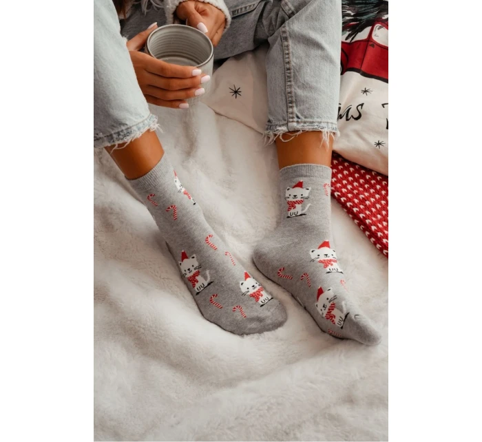 Dámské vánoční ponožky s model 21780628 šedé - Milena Dámské vánoční ponožky s model 21780628 šedé - Milena